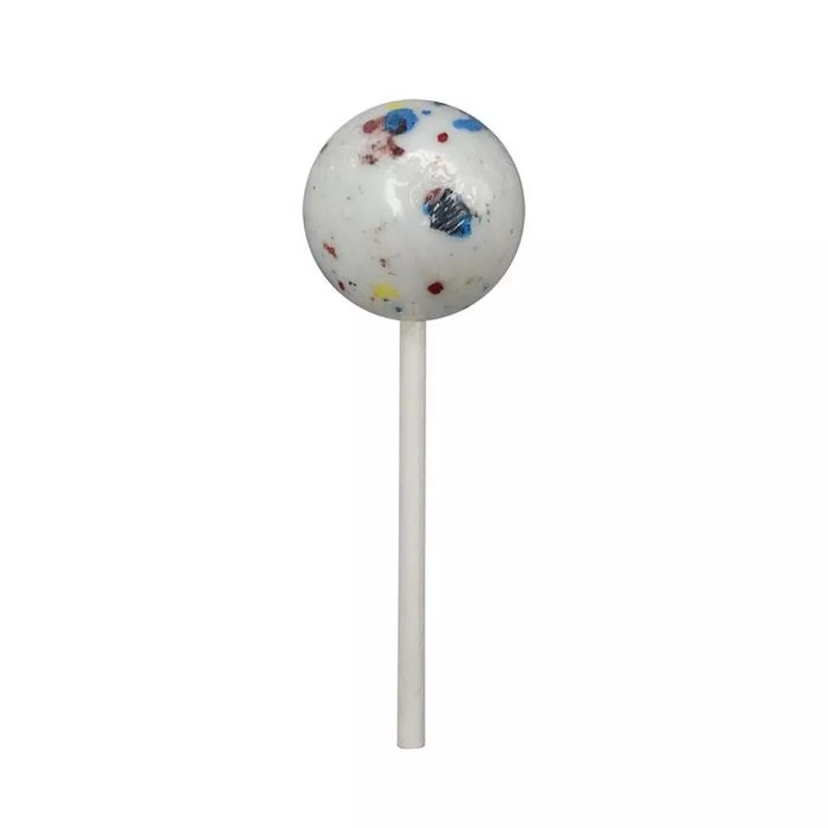 1 3/4 " White Speckled Jawbreaker on Stick - Each