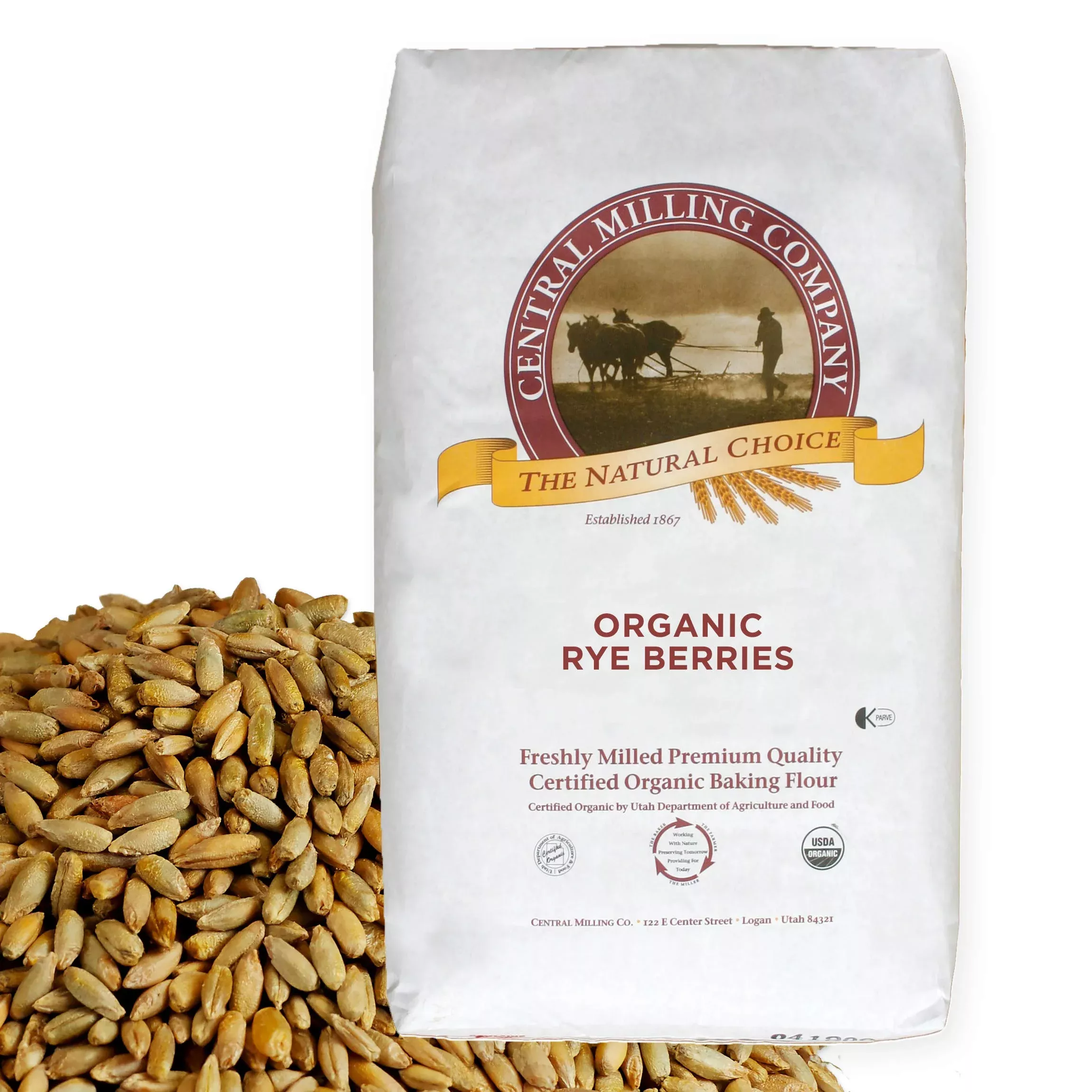 100% Organic Rye Berries - 25 Lbs