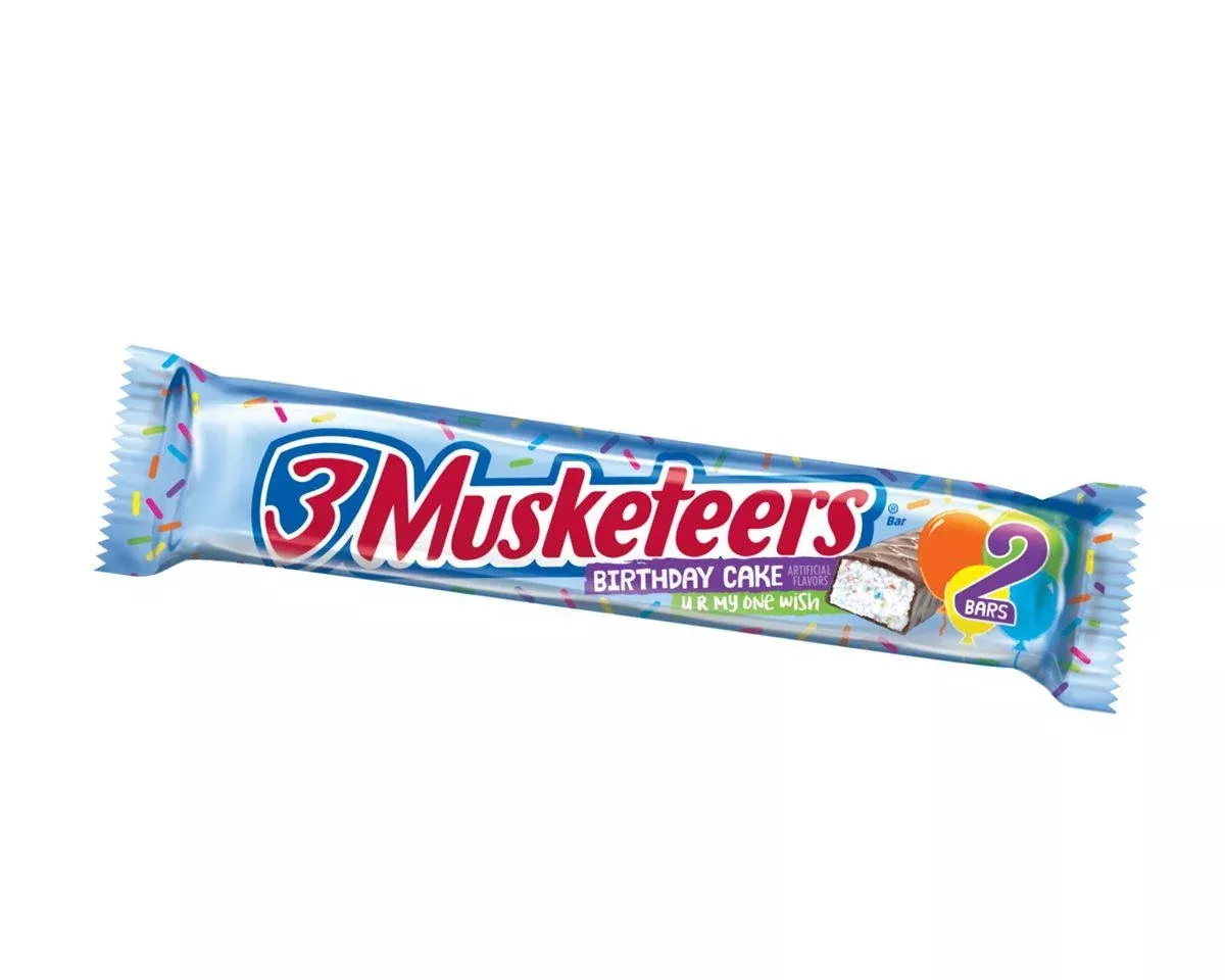 3 Musketeers Birthday Cake 2.14 oz. Share Size Bar - 24 / Box