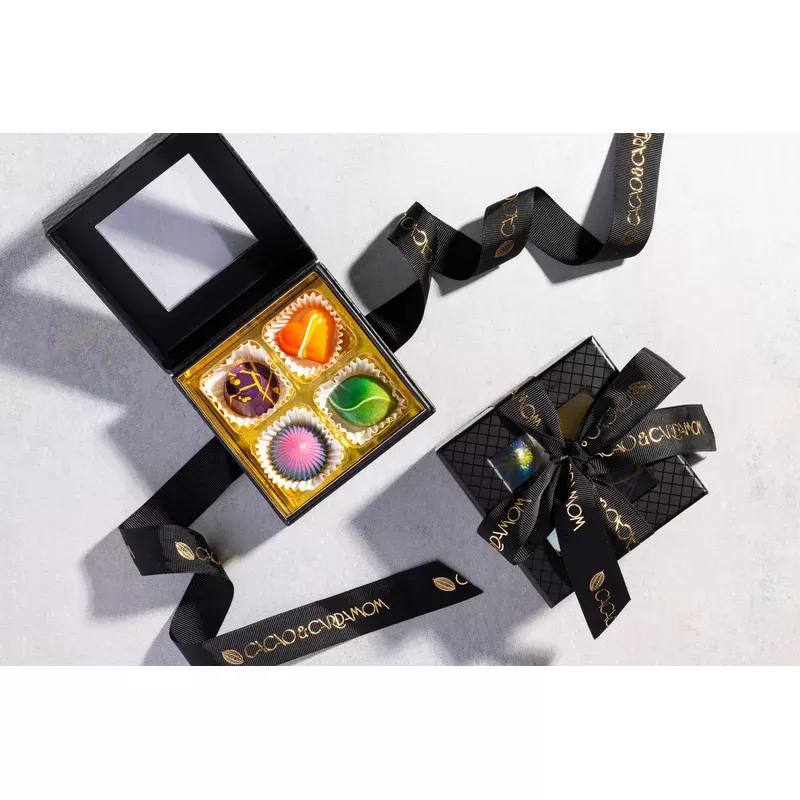 4 piece box corporate gift party favor custom chocolate