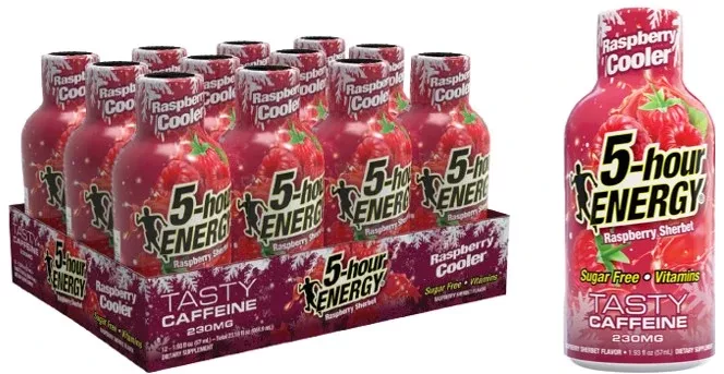5-hour ENERGY Extra Strength Raspberry Cooler Energy Shot - 1.93 oz 12ct