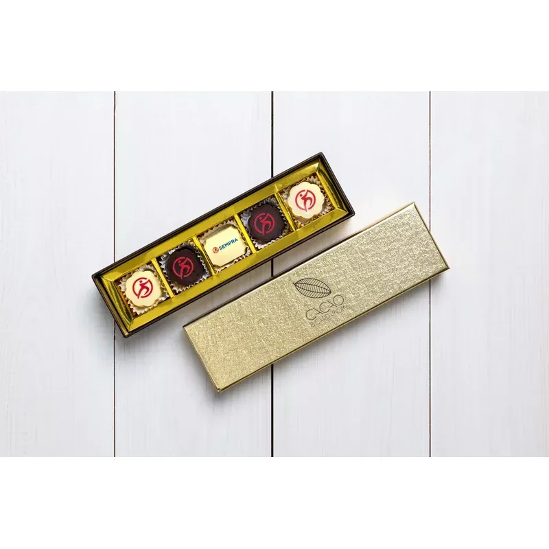5 piece box corporate gift party favor custom chocolate