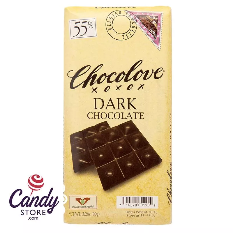 55% Dark Chocolate Chocolove 3.2oz Bar – 12ct