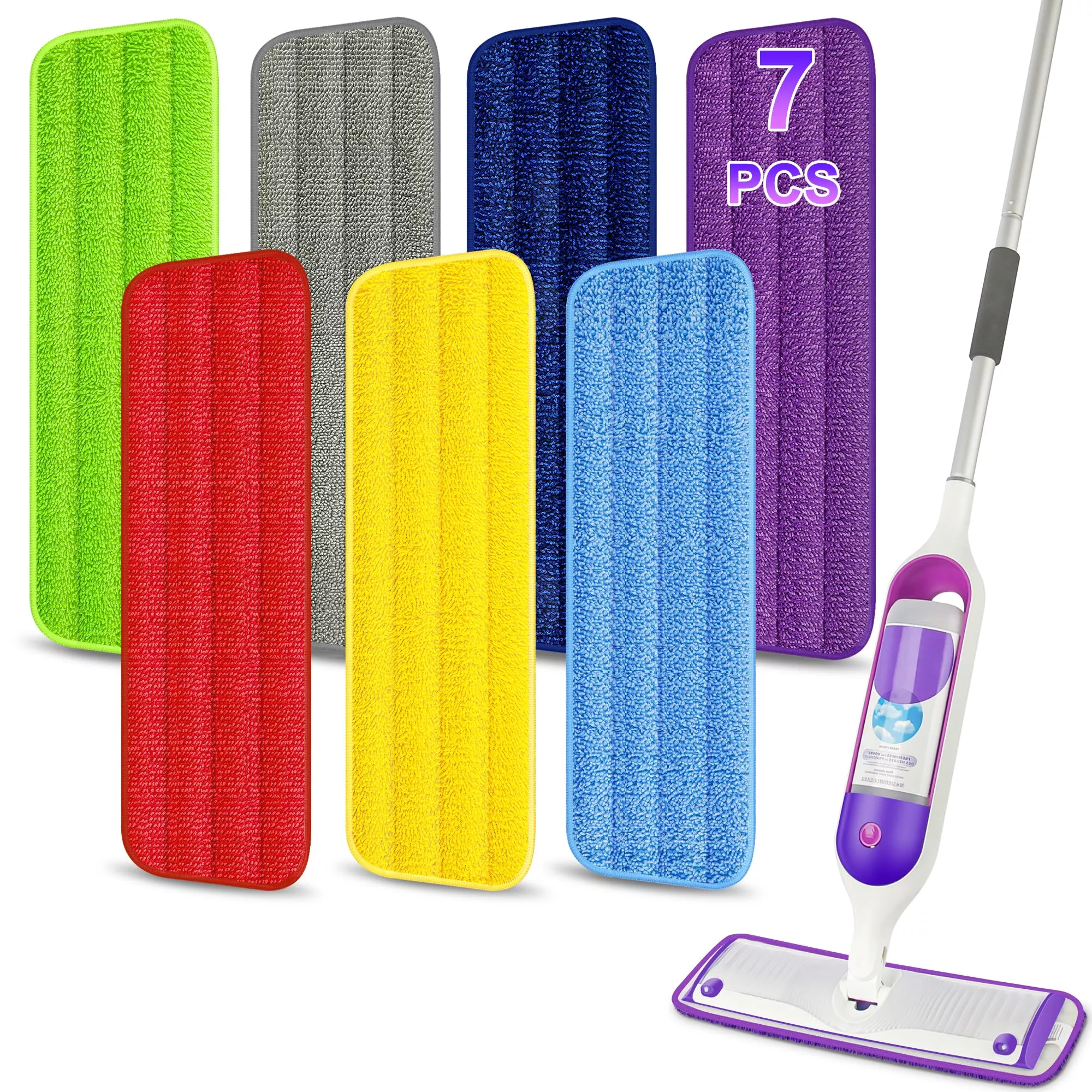 7 Pack Reusable Mop Pads For Swiffer Power Mop - Mexerris Microfiber M