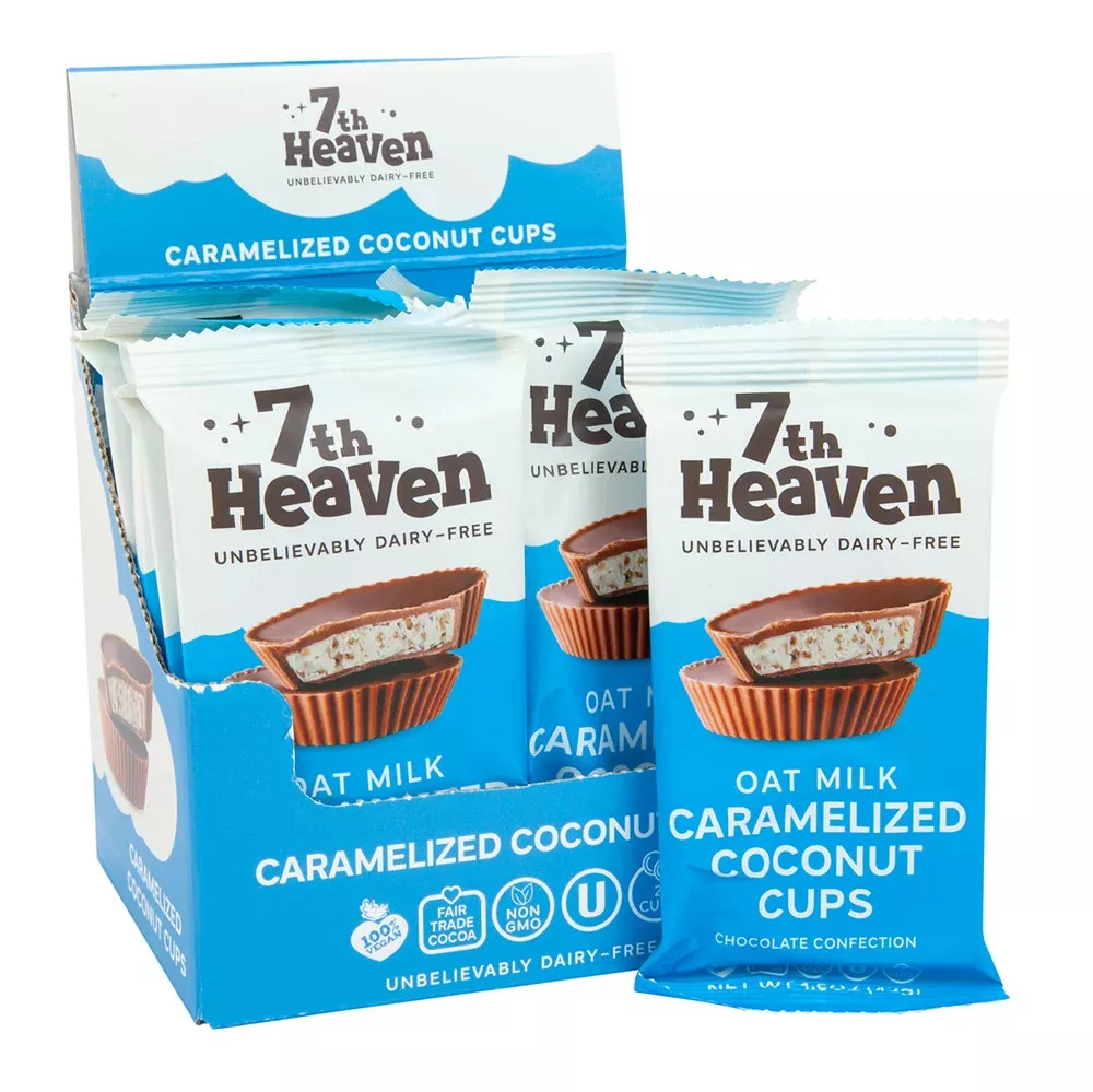 7th Heaven Oat Milk Caramelized Coconut Chocolate Cups - 12 Count