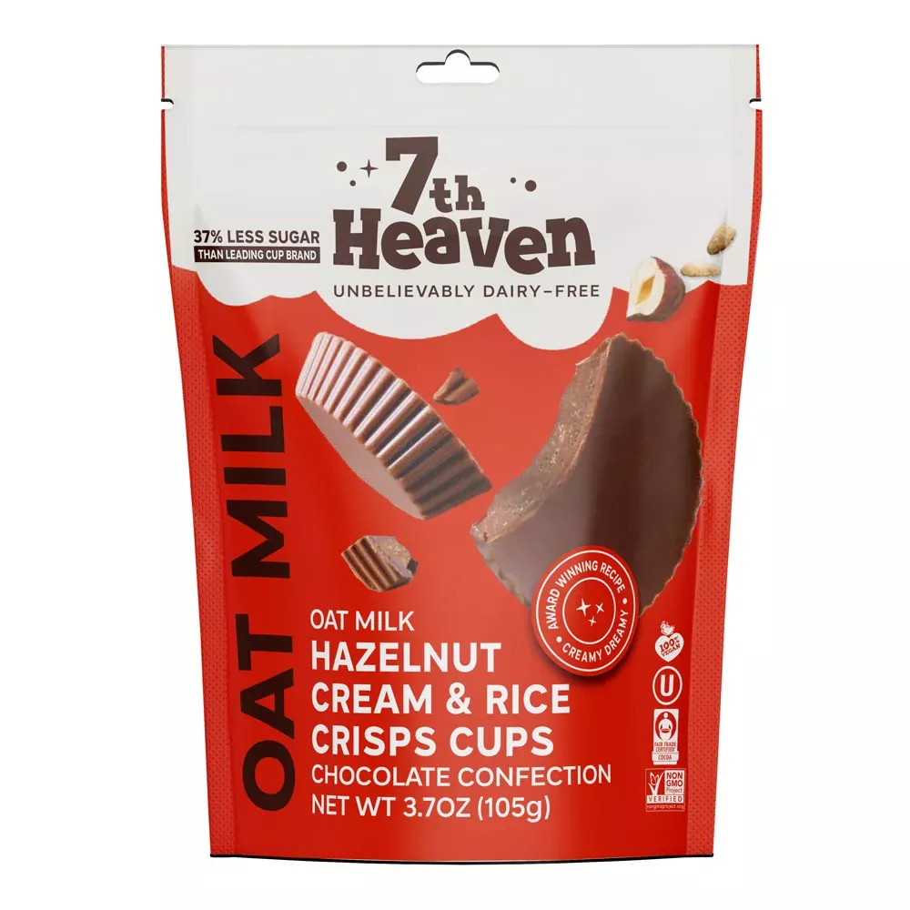 7th Heaven Oat Milk Hazelnut Cream & Rice Crisps Cups Pouches - 6ct