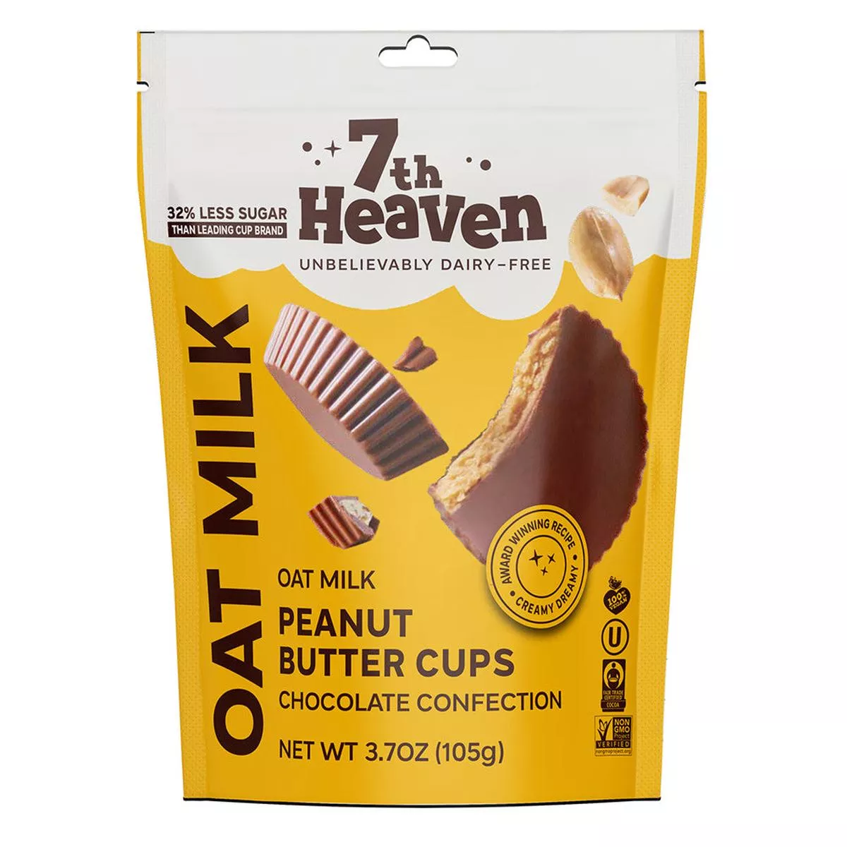 7th Heaven Oat Milk Peanut Butter Cups Pouches - 6ct