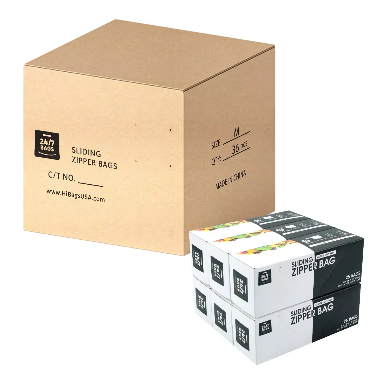 900 Count- Bulk Slider Stand Up Storage Bags, Quart Size (36 Packs Of