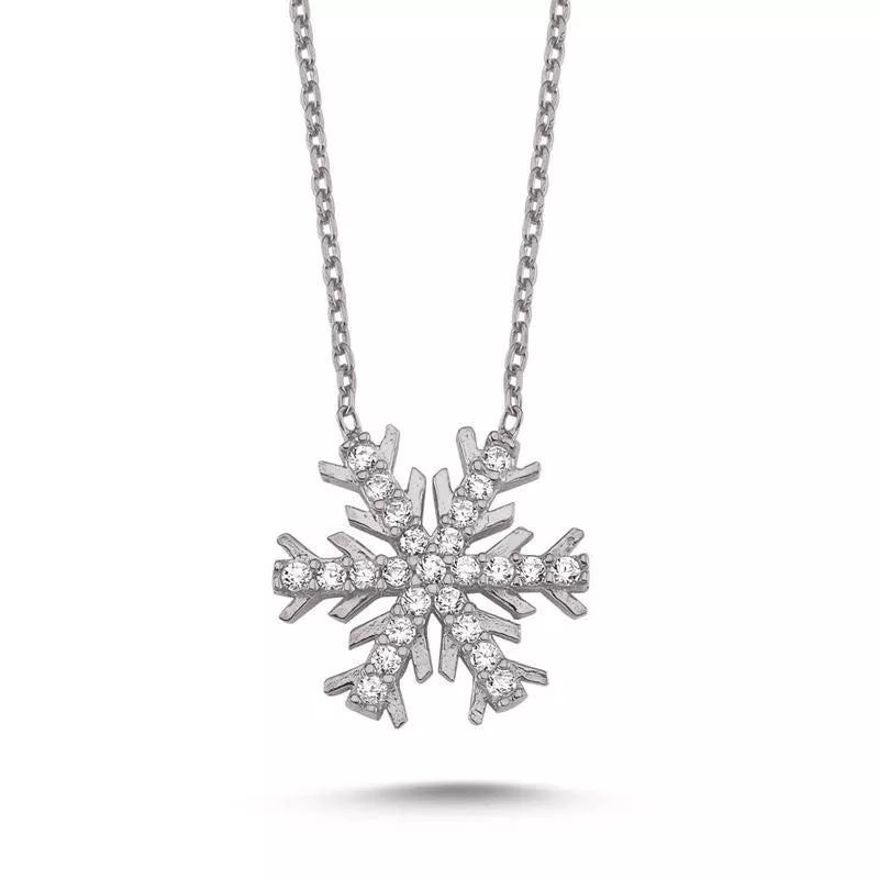 925 Sterling Silver Crystal Snowflake Necklace | Delicate Winter Elegance for Women & Girls | Gift Ready