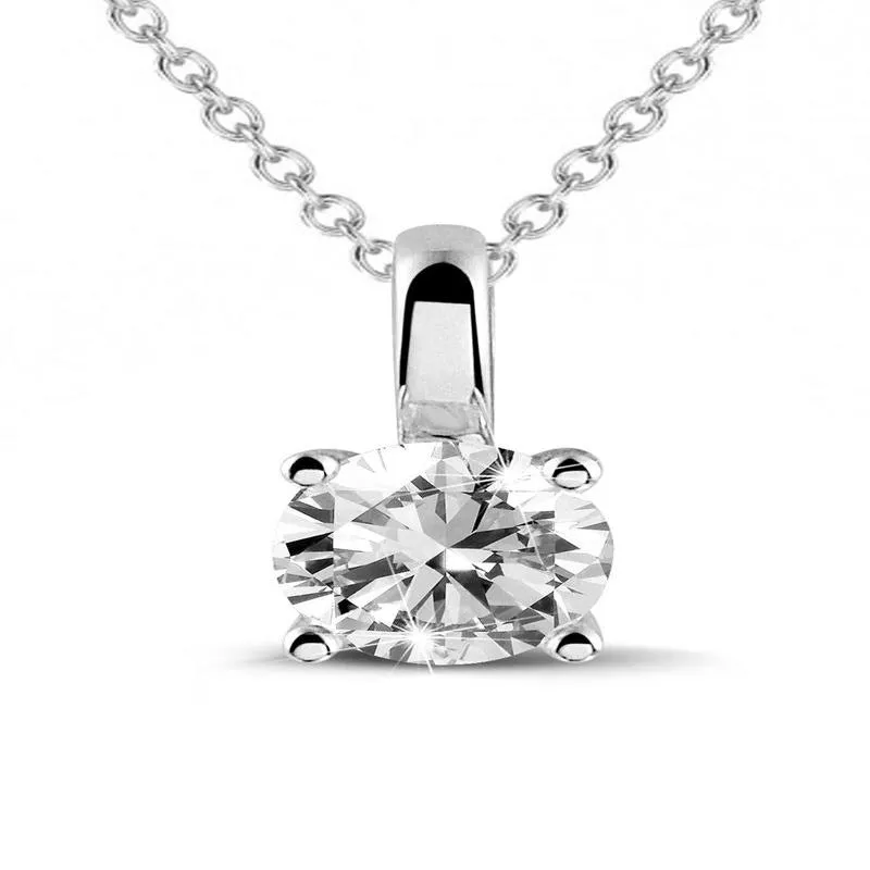 925 Sterling Silver Single Stone Necklace | Elegant & Timeless Gift for Her