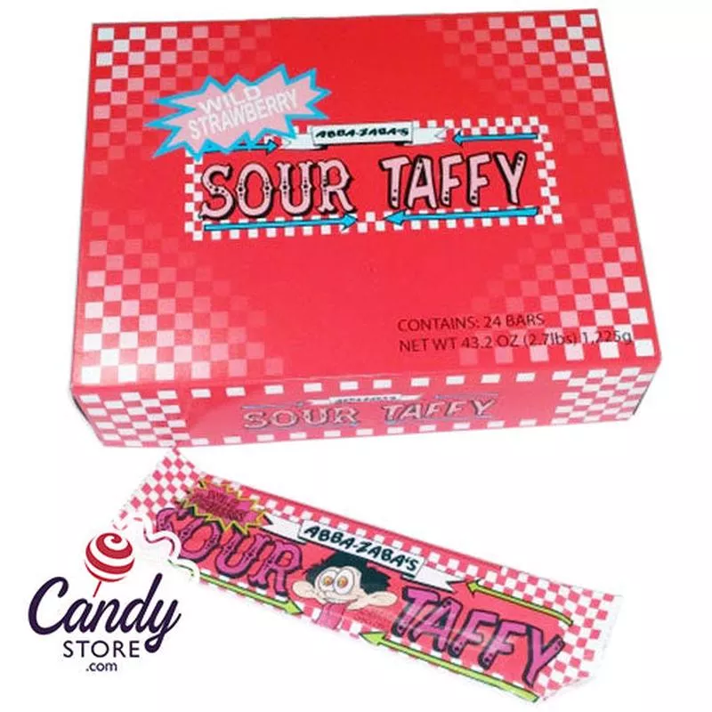 Abba Zaba Strawberry Sour Taffy – 24ct
