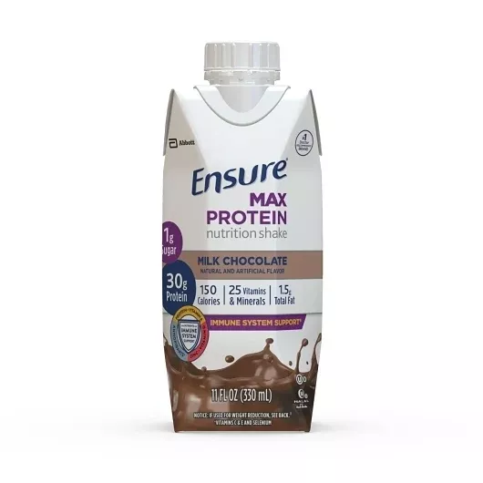 Abbott Nutrition Ensure Max Protein Chocolate, 11 Fluid Ounce, 4 Per Pack, 3 Per Case (12)