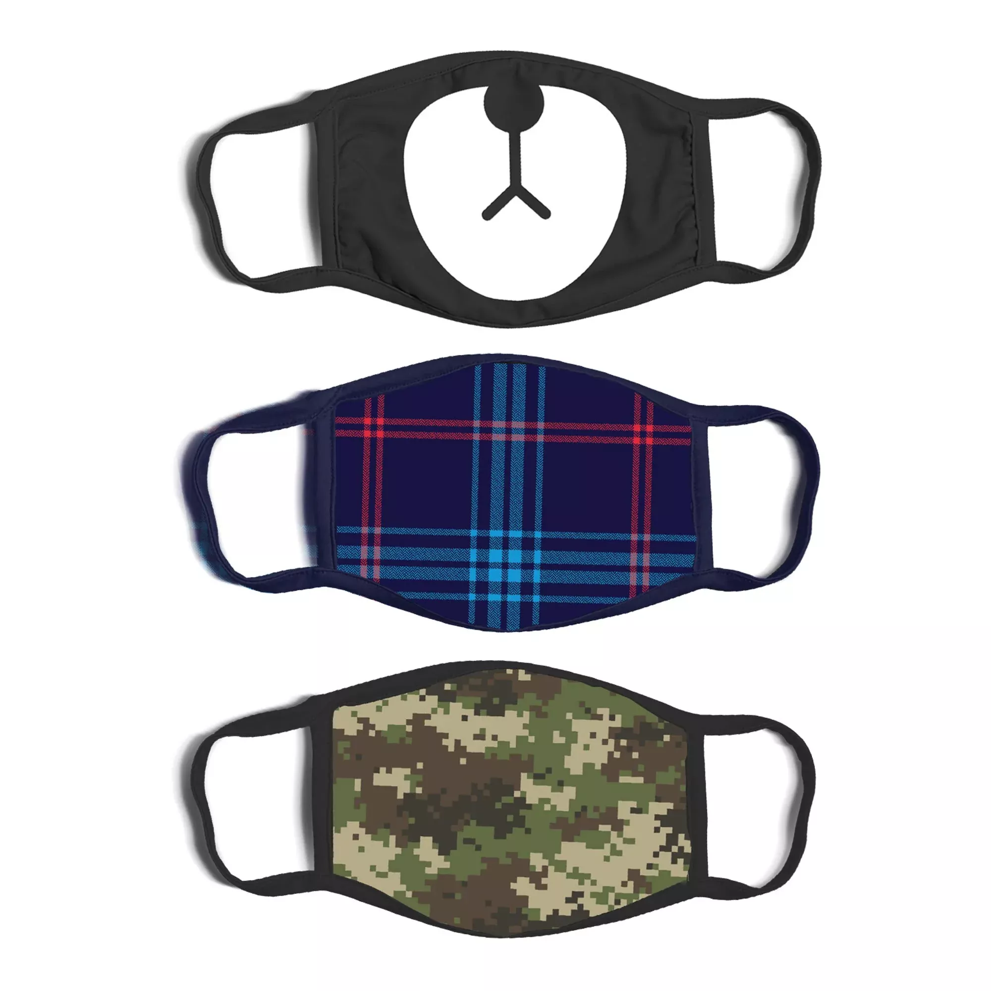 Abg Accessories Boys' 3-Pack Fashionable Protection, Reusable Fabric F