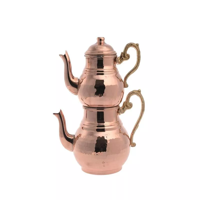 Acar | Turkish Tea Pot Small - Forged Copper - White