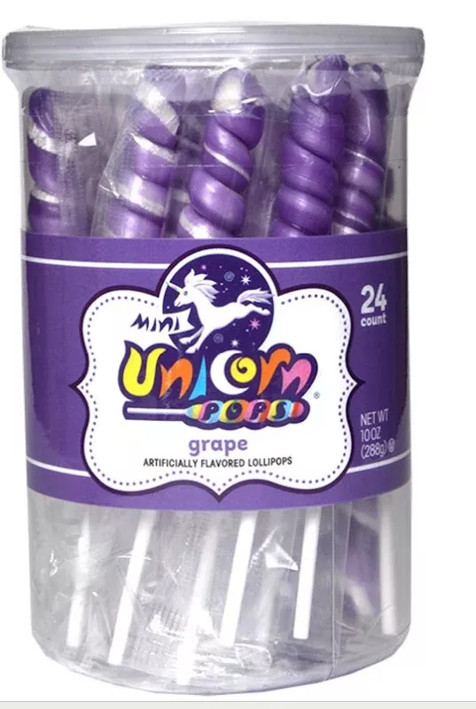 Adams & Brooks Mini Unicorn Pops Lavender Grape - 24ct