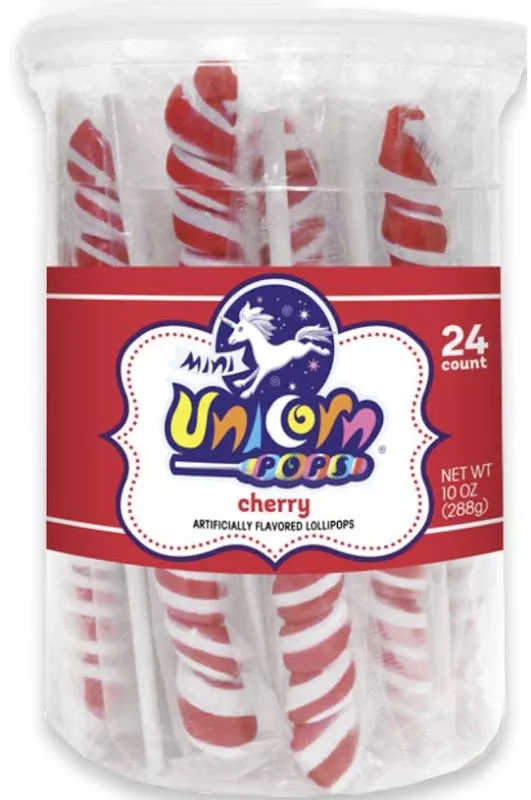 Adams Mini Unicorn Pop Red Cherry - 24ct