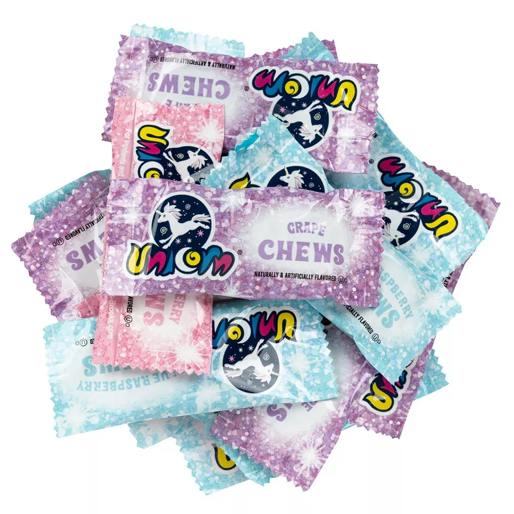 Adams Unicorn Chews Assorted Gummy Candy Bulk - 3 LB