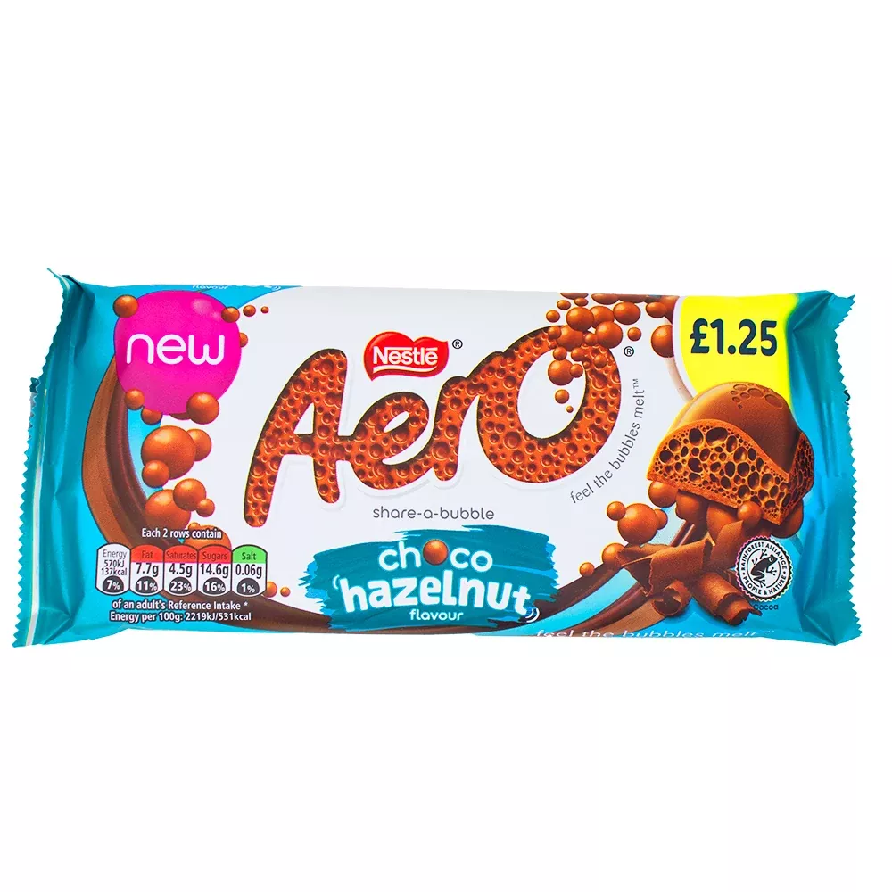 Aero Choco Hazelnut Sharing Bar (UK) - 90g