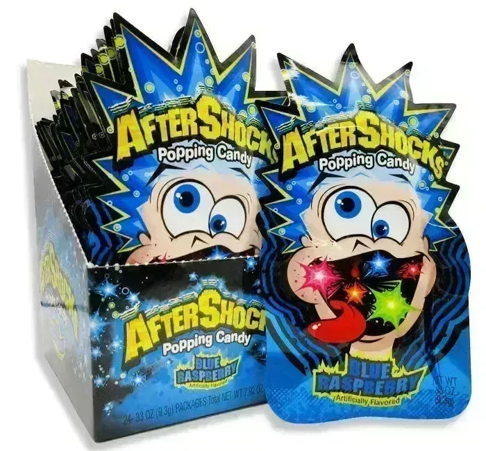 AfterShocks Popping Candy – Blue Raspberry: 24-Piece Box