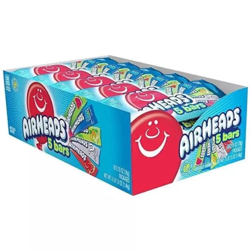 Airheads 5 Bar Pack Assorted Flavors 2.75oz 18ct