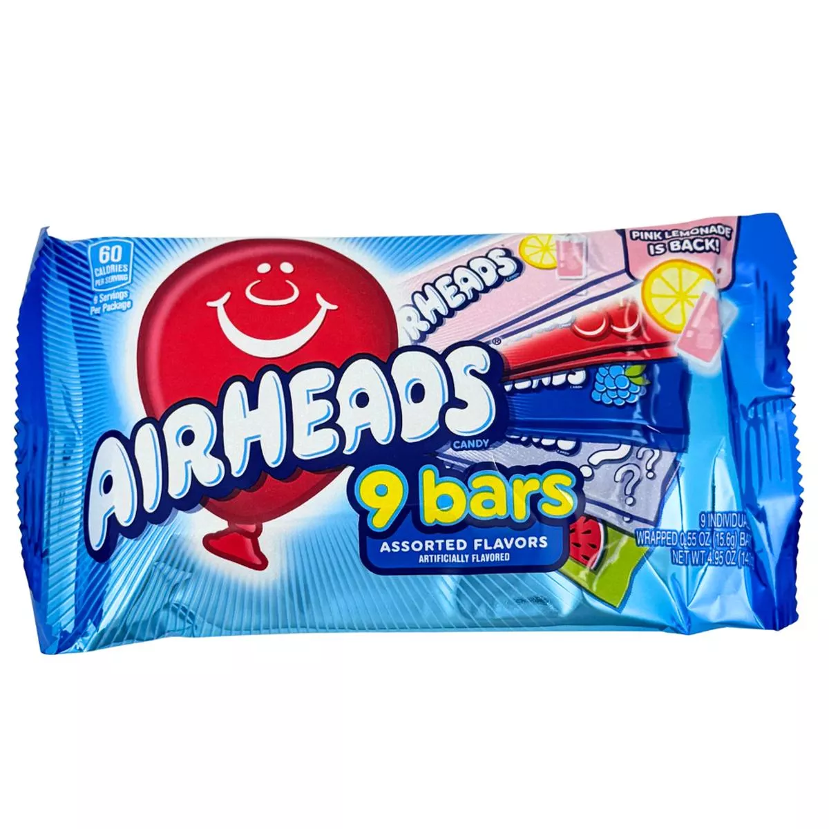 Airheads Assorted 9 Bars Shareable 4.95oz – 15 Pack