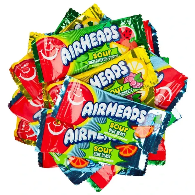 Airheads Mini Bars 5lb Bags Assorted Sours 1/5ct