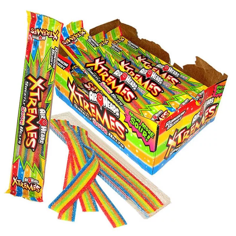 Airheads Rainbow Berry Xtreme Sour Belts 2oz Pouch