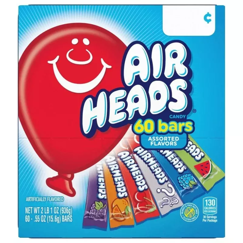 Airheads Singles Assorted Gravity Feed Display Box 60ct
