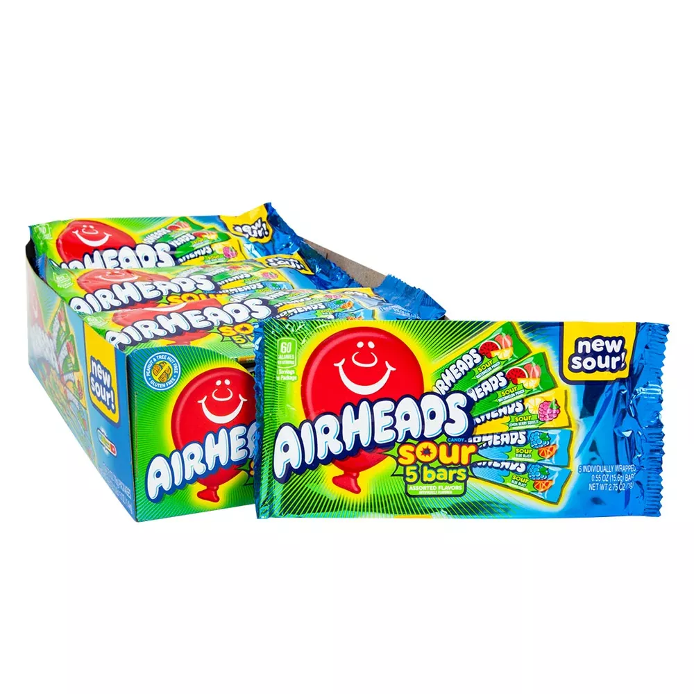 Airheads Sour Assorted 5 Piece Packs - 18ct