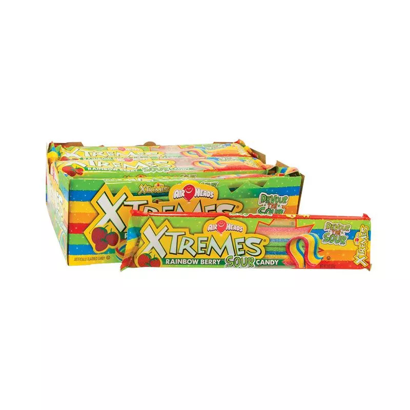 Airheads Xtremes Sour Belts Rainbow Berry – 18ct