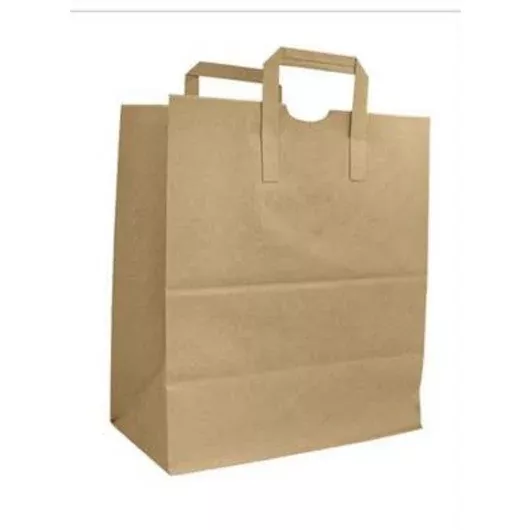 Ajm Packaging Ajm Plain Brown Bag with Handle, 300 Count