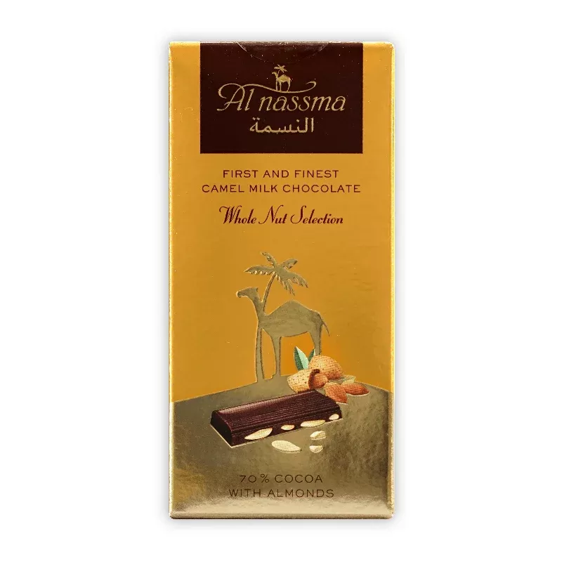 al nassma dark milk chocolate w/ almonds 70%