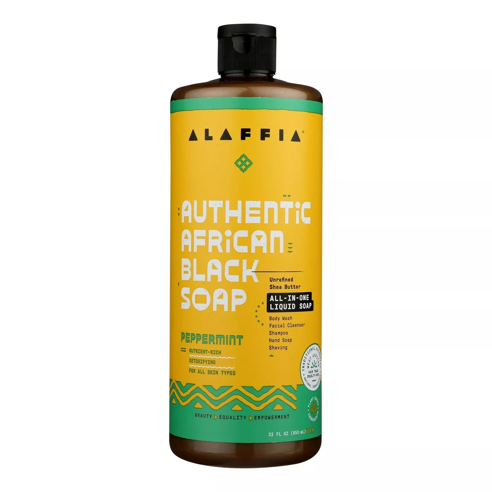 Alaffia - African Black Soap - Peppermint - 32 fl Ounce.