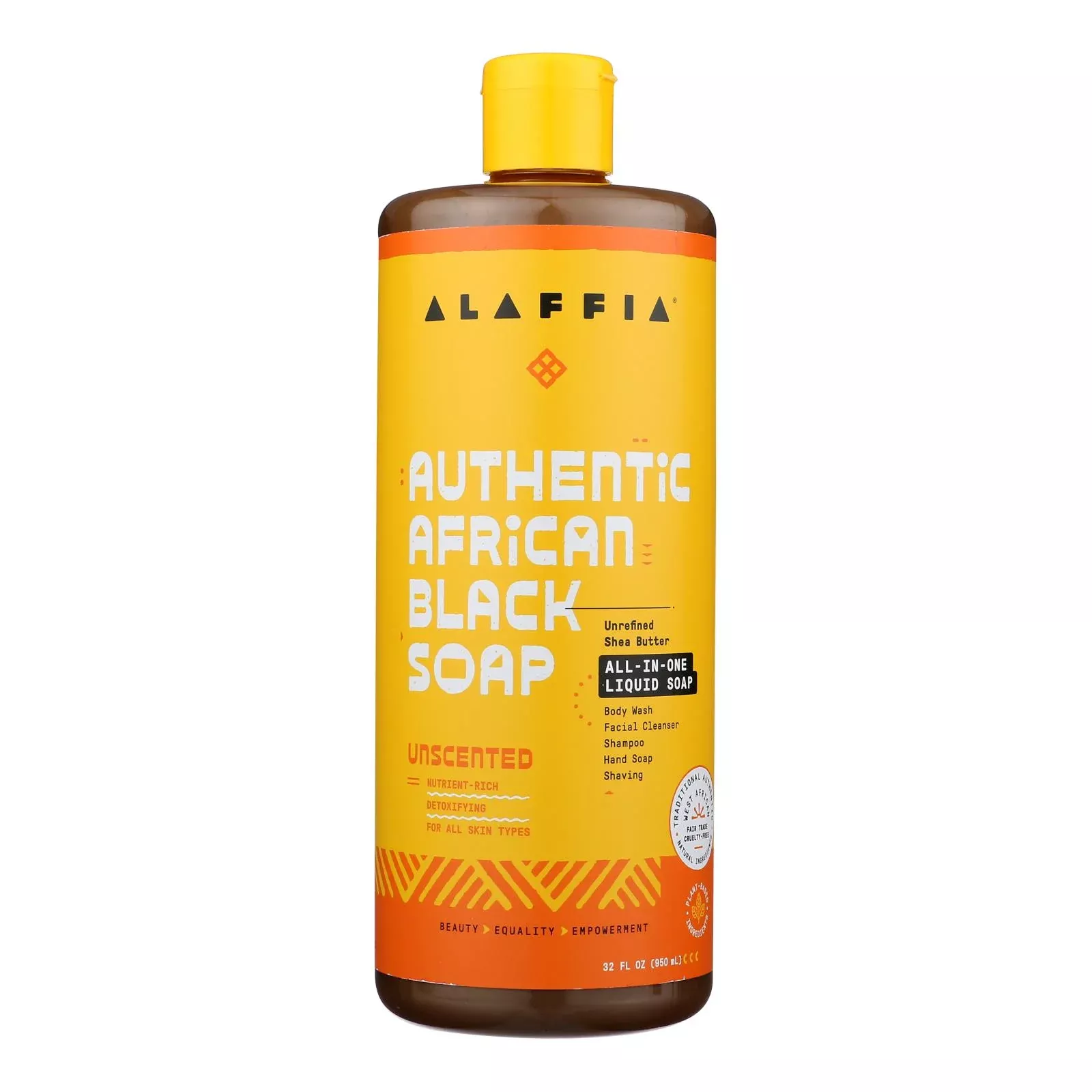 Alaffia - African Black Soap - Unscented - 32 fl Ounce.