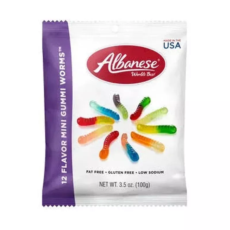 albanese 12 flavor gummy worms (3. 5oz)