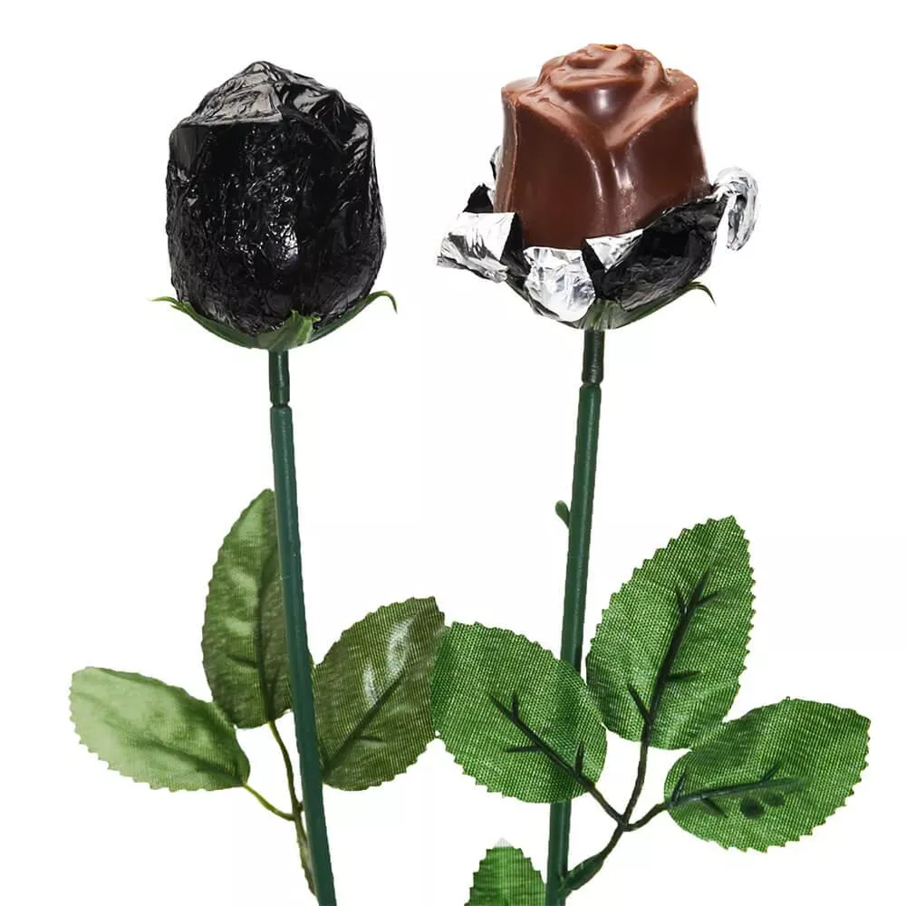 Albert 's Foiled Milk Chocolate Roses - Black: 20-Piece Bouquet