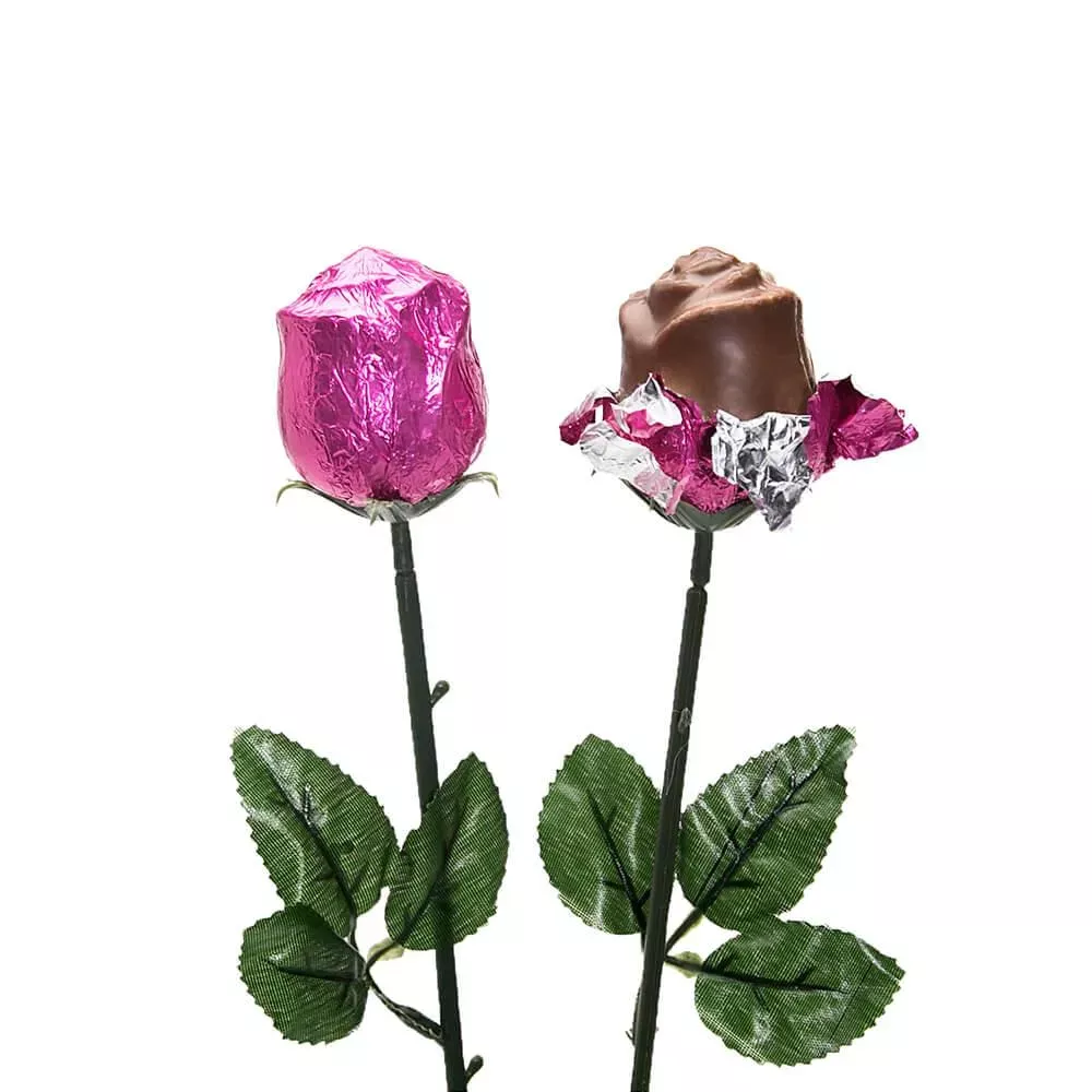 Albert 's Foiled Milk Chocolate Roses - Hot Pink: 20-Piece Bouquet