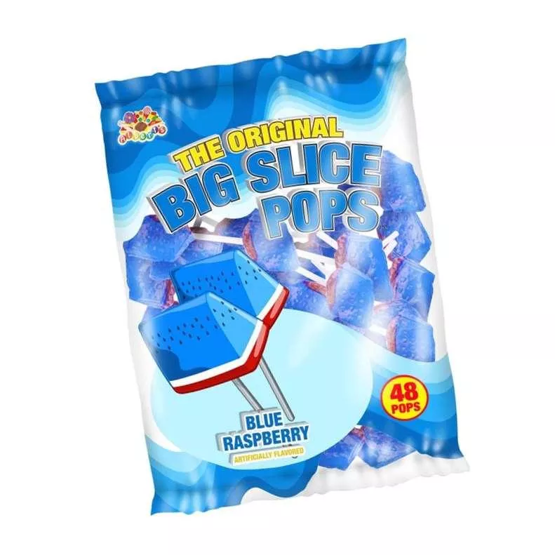 Alberts Big Slice Blue Raspberry Pops - 48 / Bag