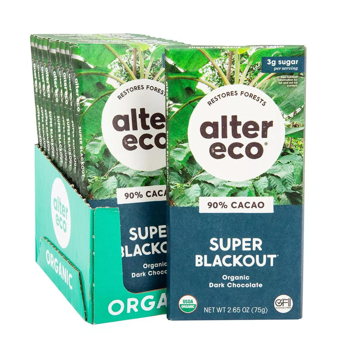 Alter Eco Super Blackout 90% Chocolate Bars - 12ct