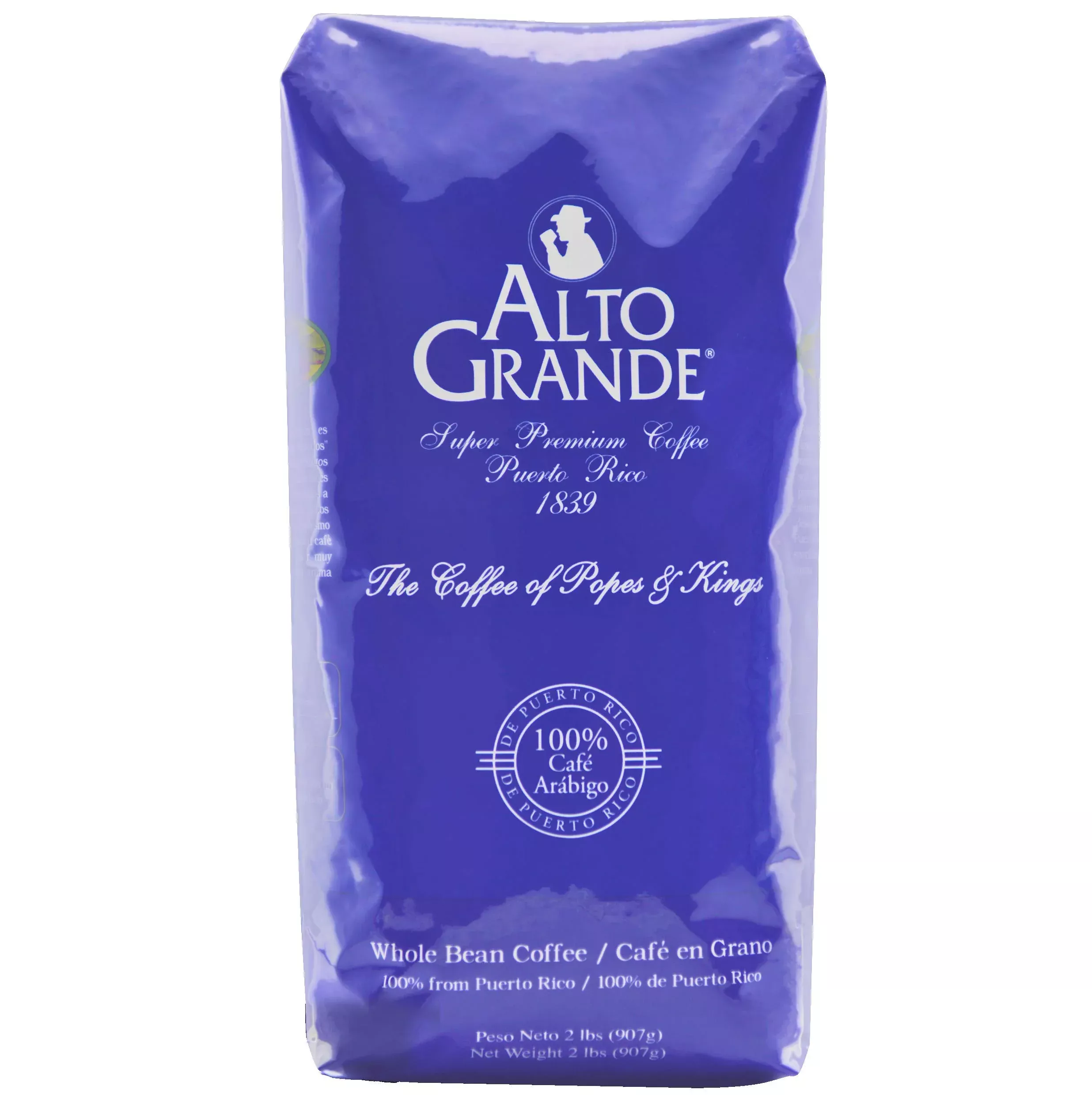 Alto Grande Super Premium Coffee Beans, Medium Dark Roast, Single Origin, Puerto Rico Arabica, Whole Bean, 2 Pound (Pack Of 1)