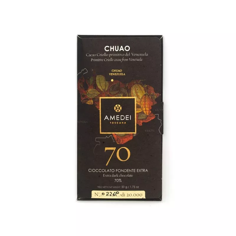amedei chuao 70% single origin bittersweet dark chocolate bar – 50g