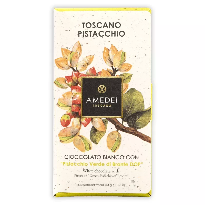 amedei white milk chocolate w/ pistachios 29%