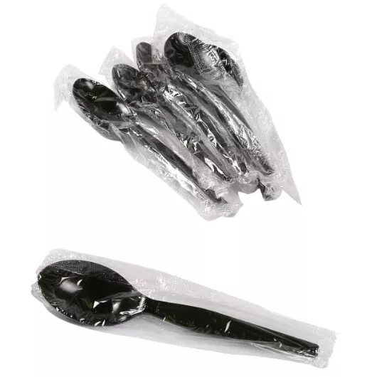 Amercare Royal Amercare Black Medium Heavy Weight Polystyrene Foil Teaspoon - Case of 1000