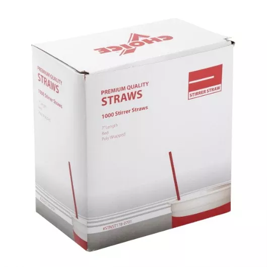 Amercare Royal Stirrer 7" Poly Wrapped Red 10 Packs of 1000 Per Case
