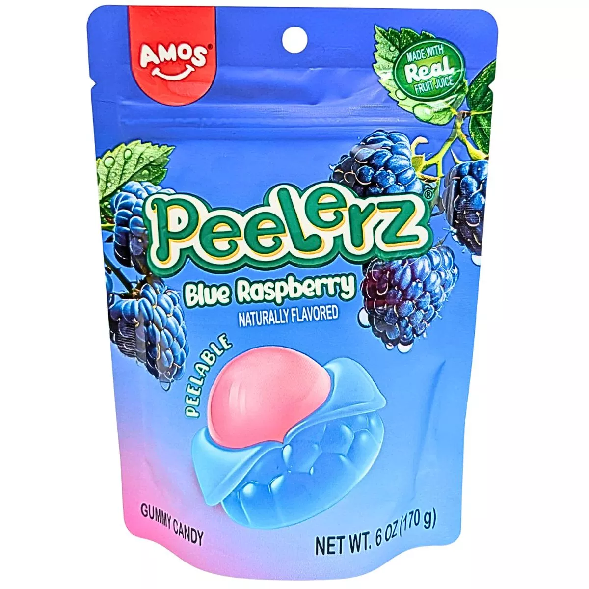 Amos Peelerz Blue Raspberry 6oz – 12 Pack