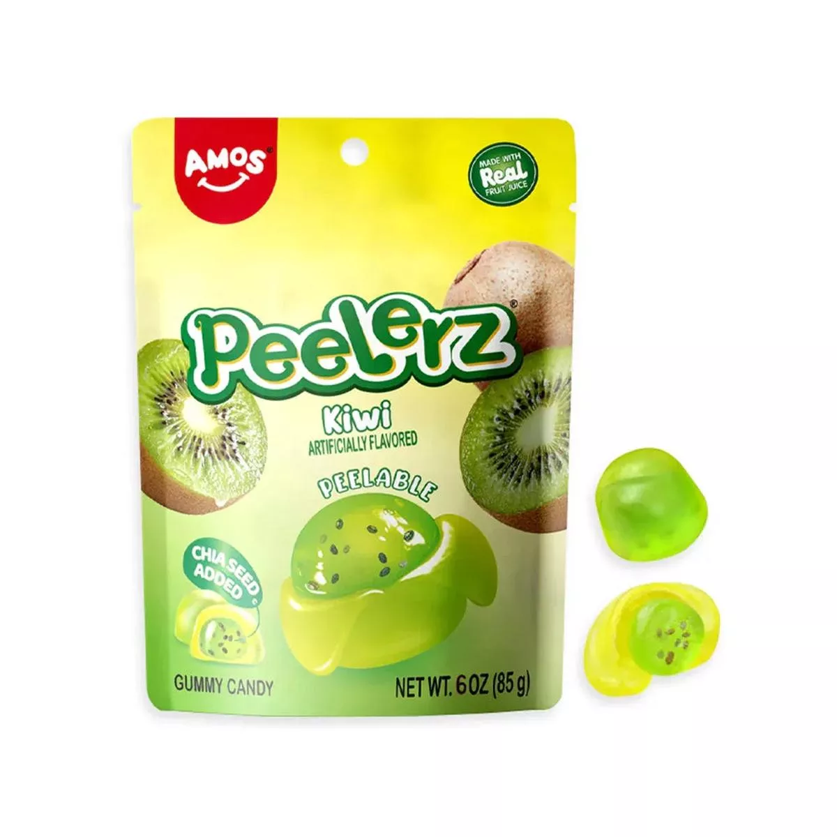 Amos Peelerz Gummy Kiwi & Chia Seed: 12-Count Case