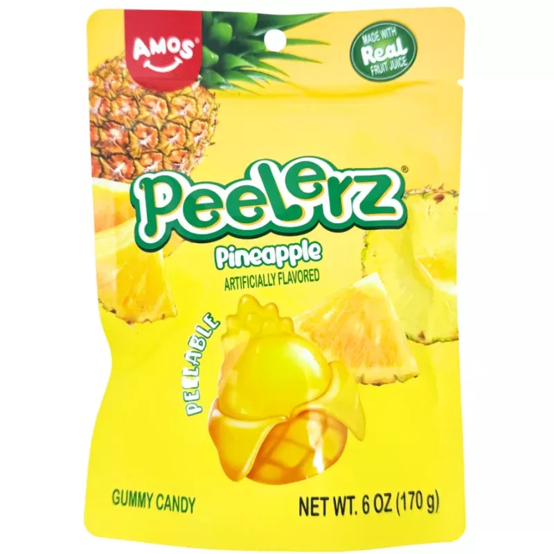 Amos Pineapple Gummy Peelerz 6oz 12ct Case