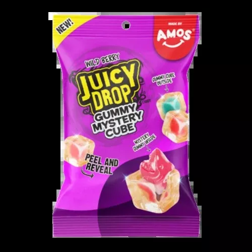 Amos Wild Berry Juicy Drops Gummy Mystery Cube 5 oz. Bag
