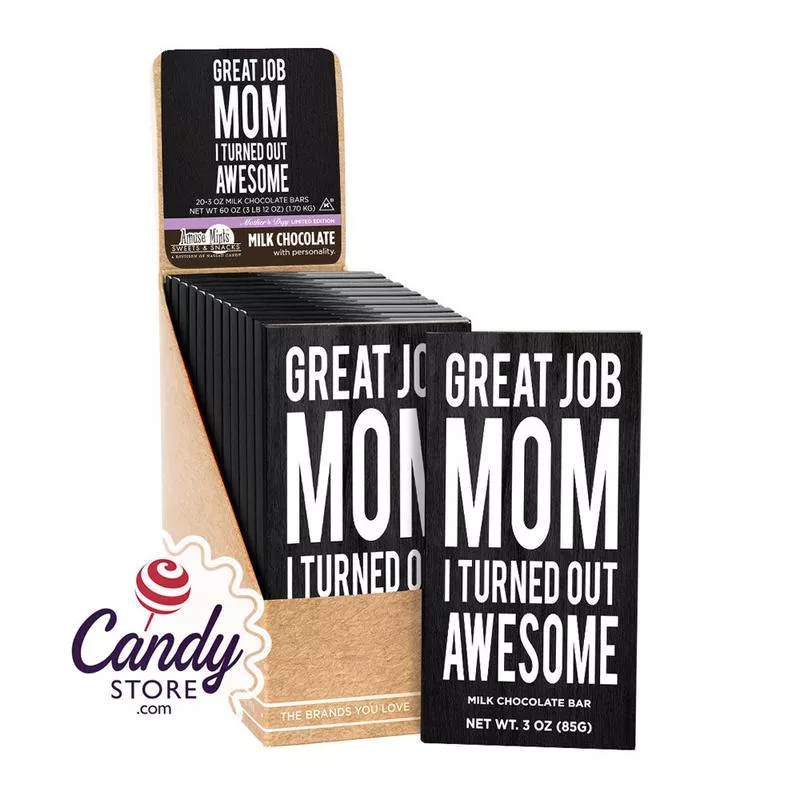 Amusemints Great Job Mom 3oz Milk Chocolate Bar – 20ct