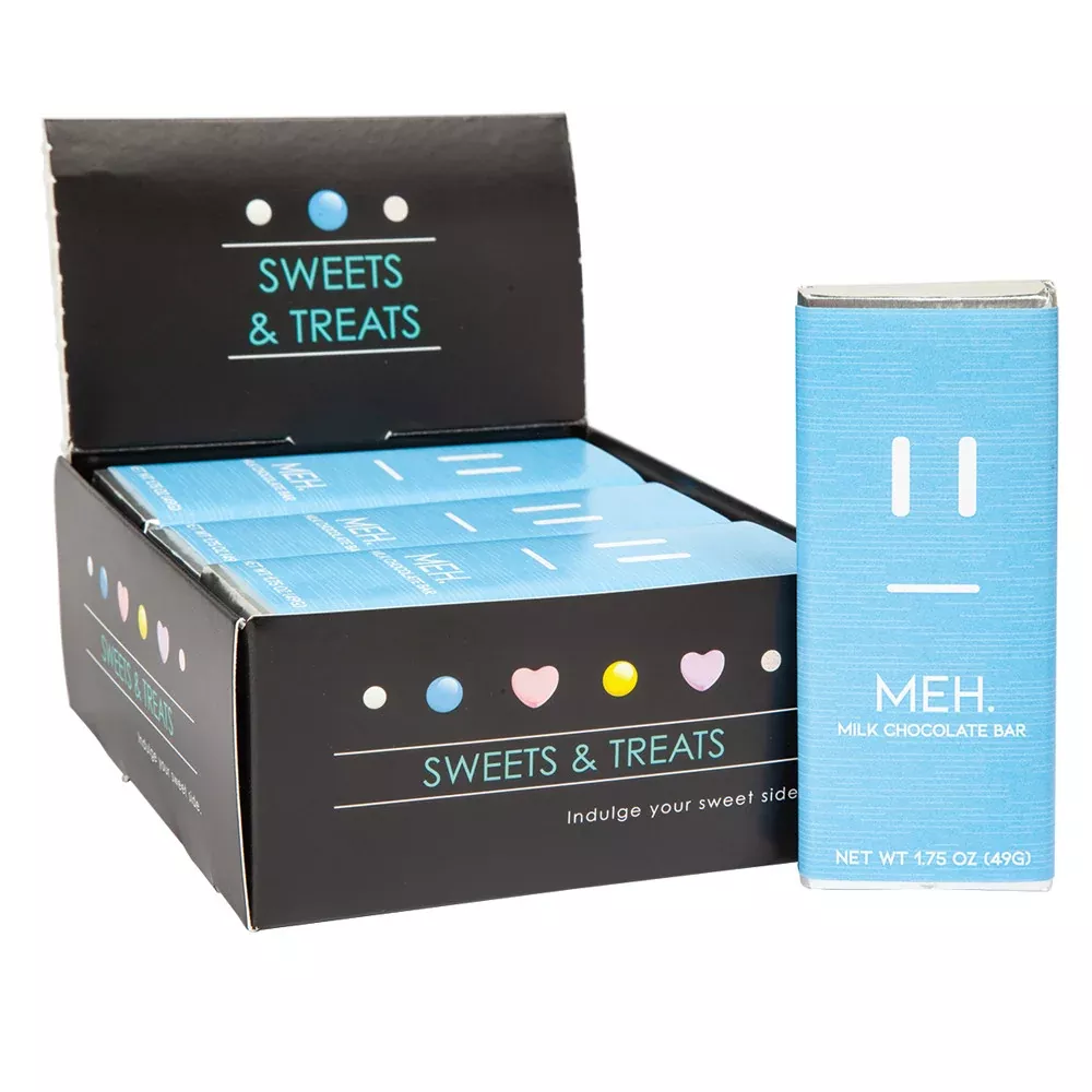 Amusemints Milk Chocolate Meh Emotion Bar - 24 Count